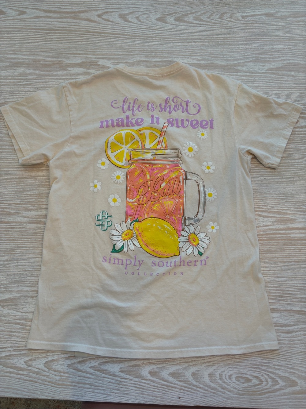 Simply Southern Cream Tee with Lemon Mason Jar Graphic